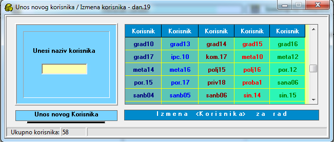 Unos novog korisnika/Izmena korisnika