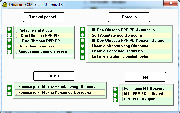 Obračun XML-a za PU